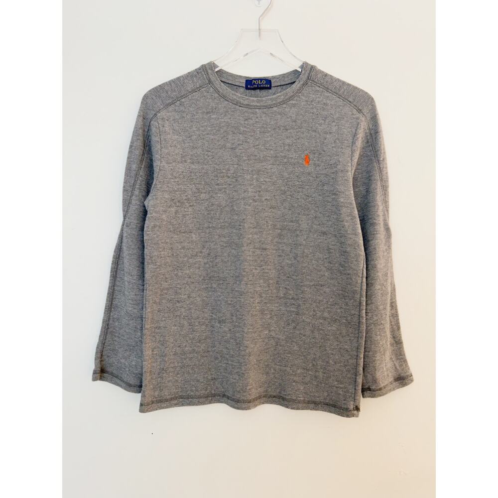 Men’s Polo Ralph Lauren Gray Thermal Shirt Orange Horse Size Medium